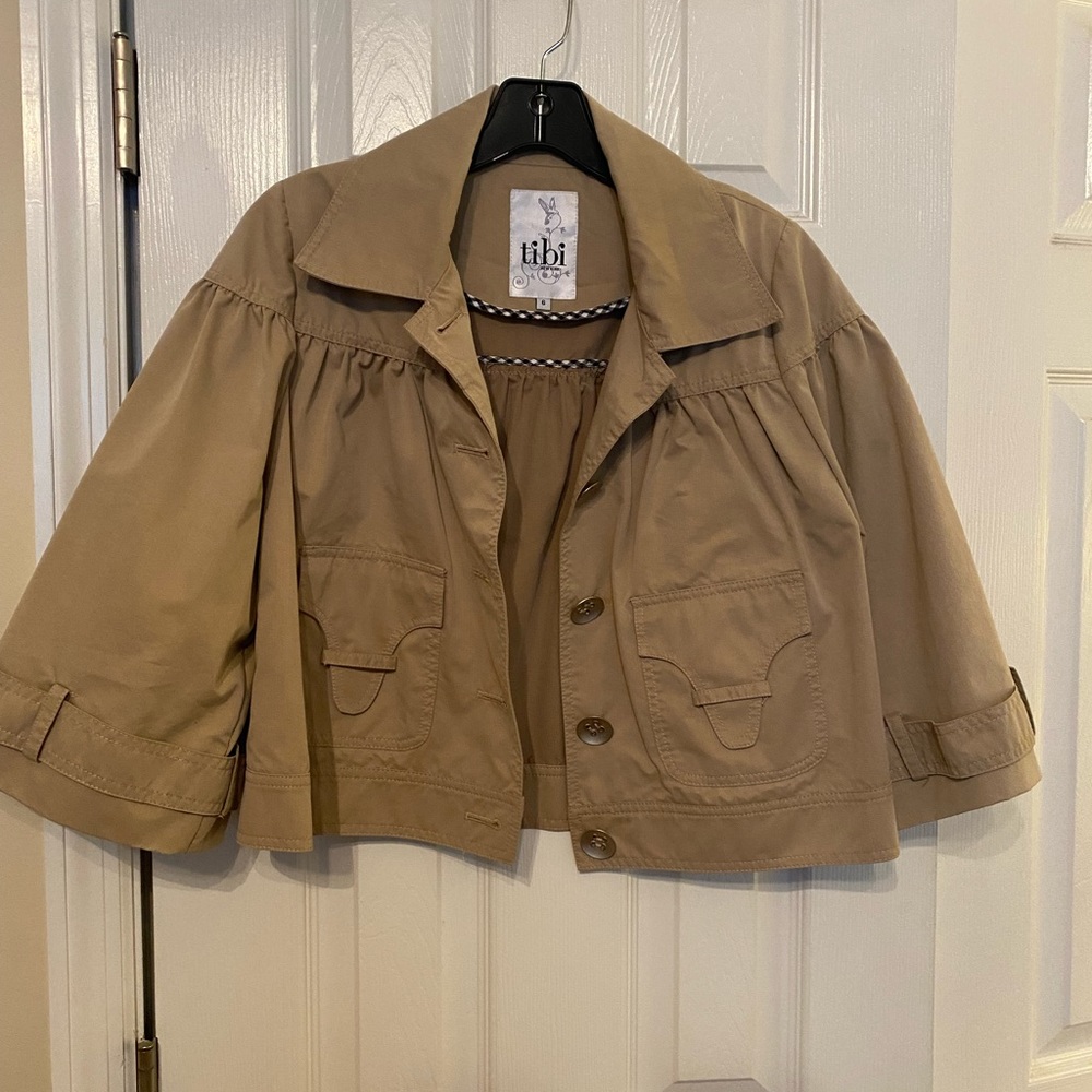 Tibi Cropped Raincoat Size 6 - Picture 2 of 6